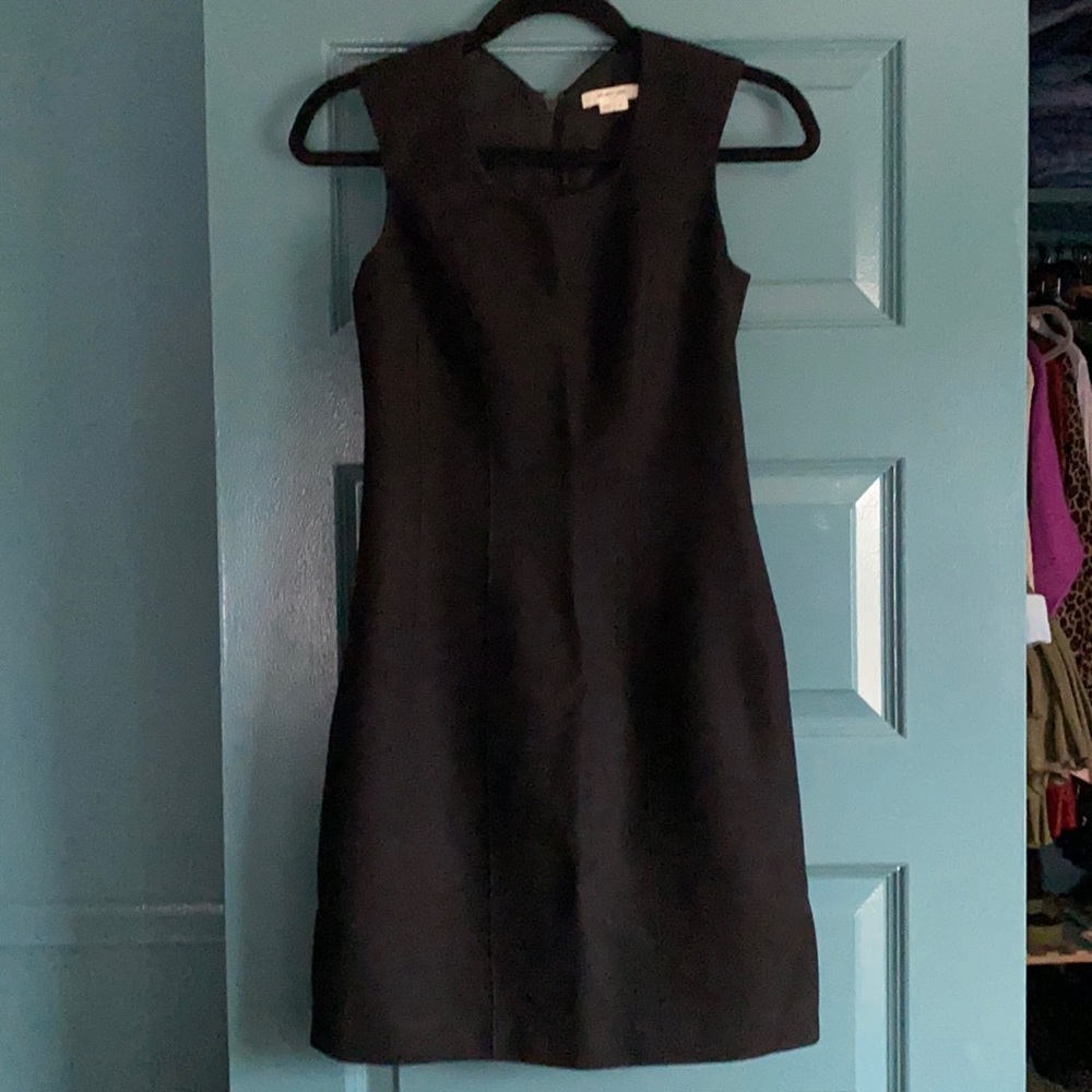 Helmut Lang black wool cocktail dress silk lined size 2